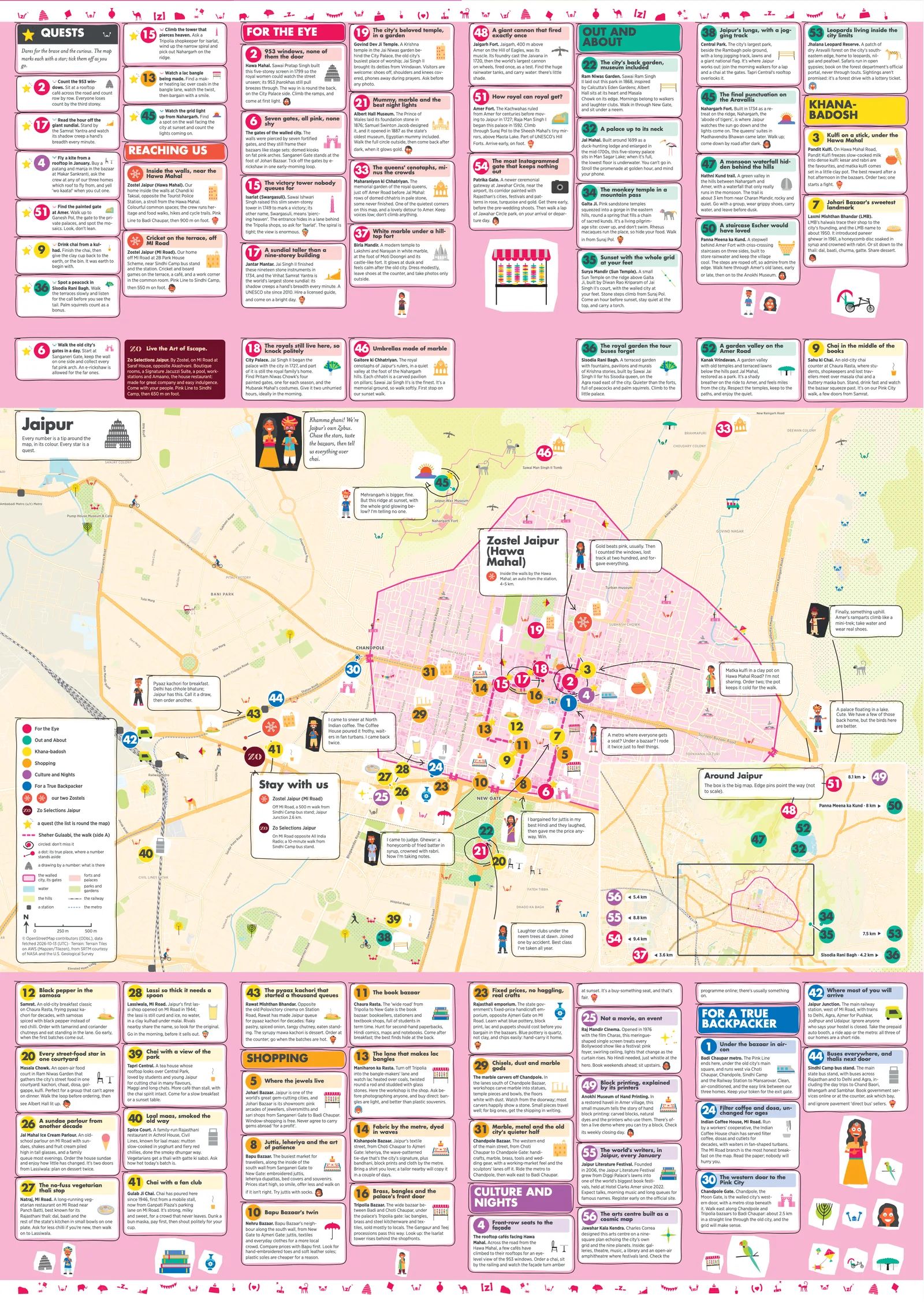 The Jaipur city map: the streets around our homes with every numbered spot and its tip