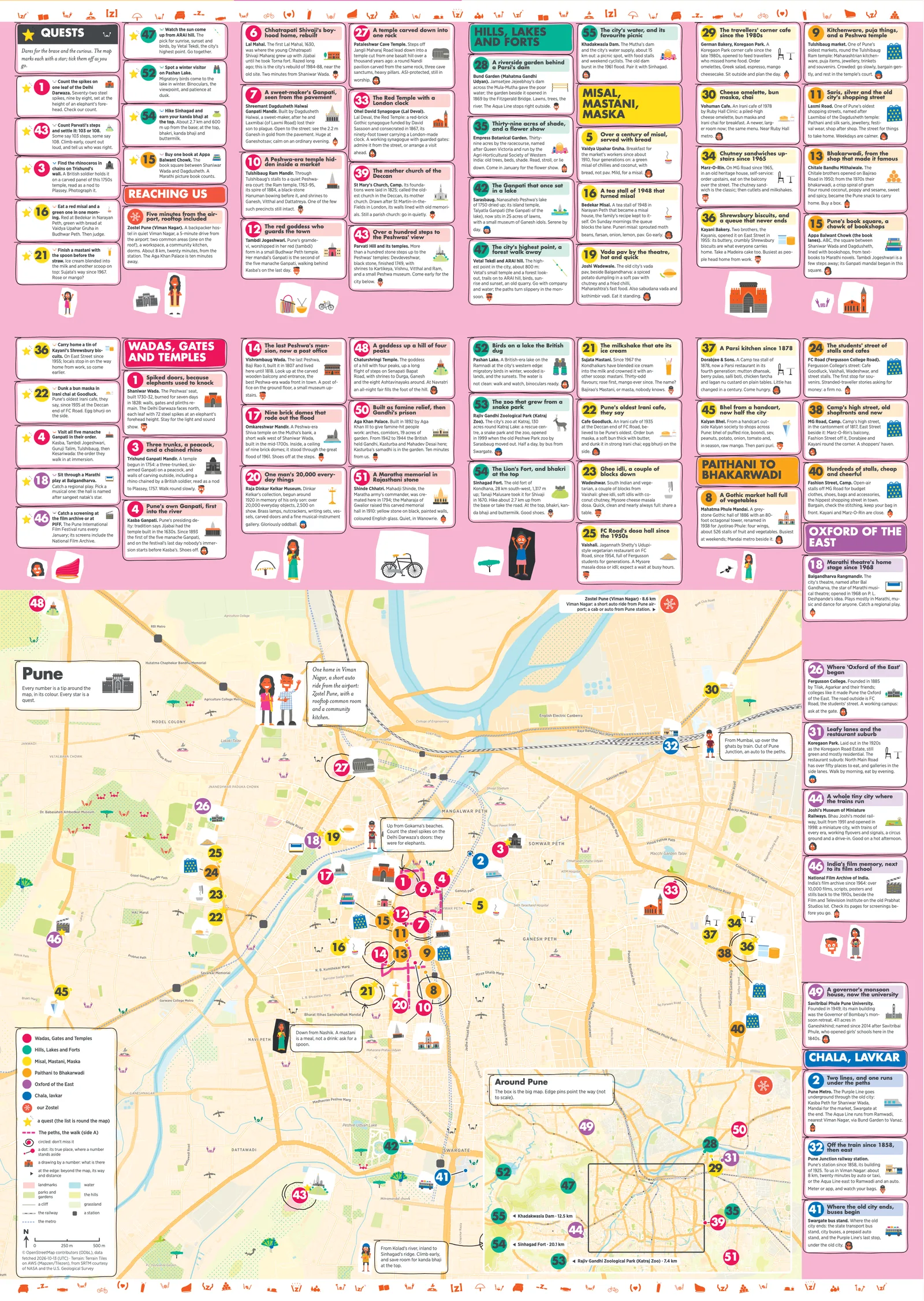 The Pune city map: the streets around our homes with every numbered spot and its tip