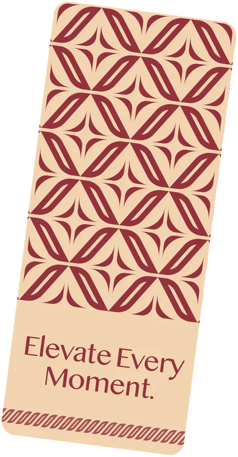 Door hanger: “Elevate Every Moment.”, the leaf lattice in rose on cream