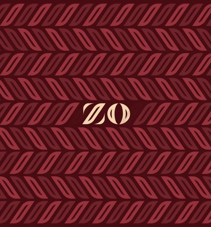 The compact ZO in cream on the leaf herringbone, tone on tone
